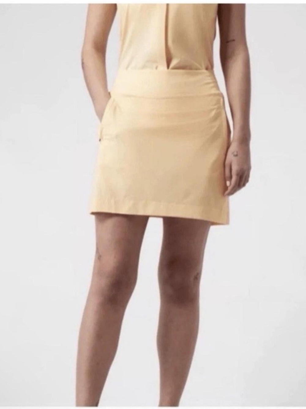 Athleta Butter Yellow Brooklyn Mid Rise Skort Size 12 - Picture 3 of 4